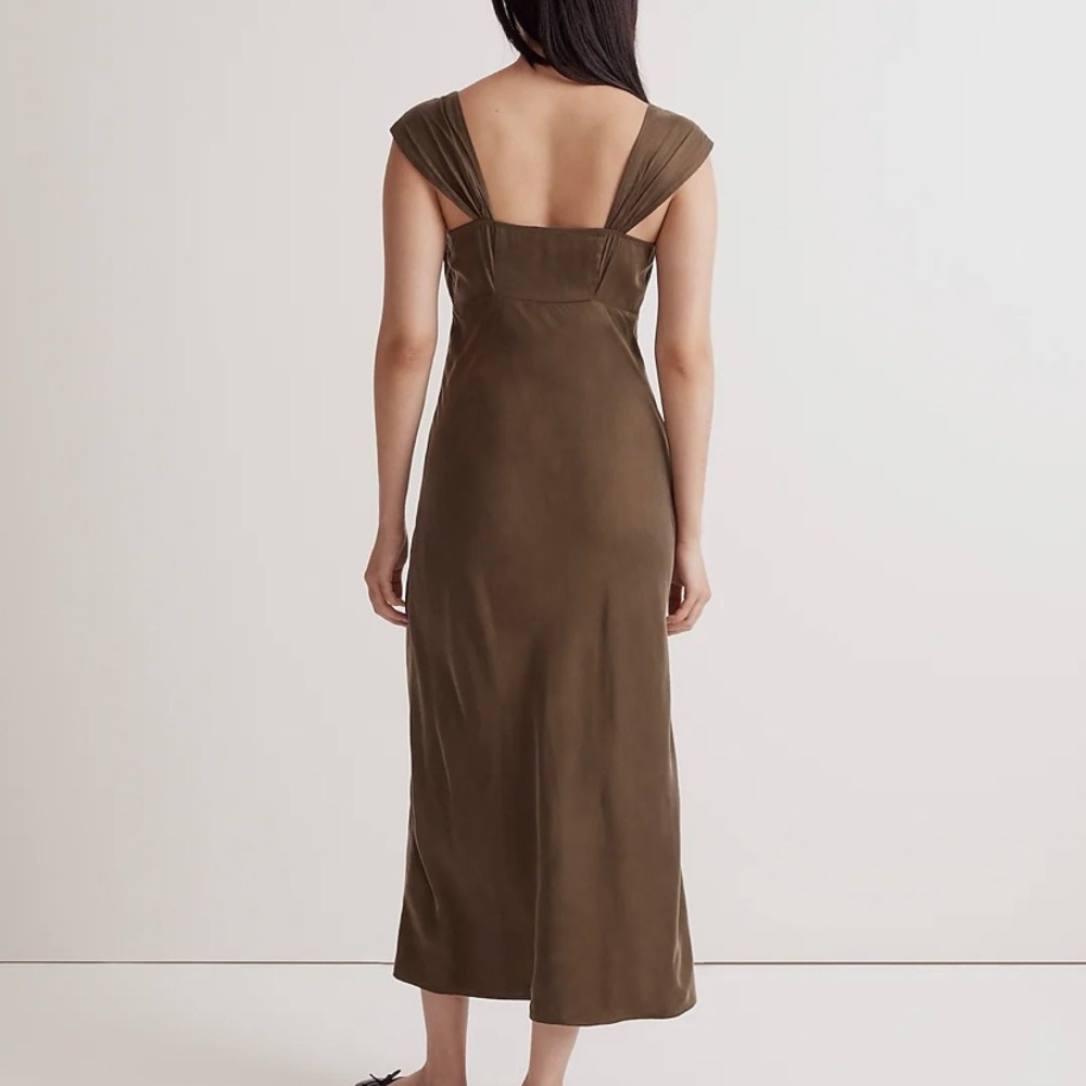 Madewell NWT sexy green peasant dress. Square neck midi. Size 8, never worn. - Picture 2 of 6